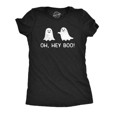 Womens Oh Hey Boo T Shirt Funny Halloween Party Ghost Relationship Tee For Ladies
