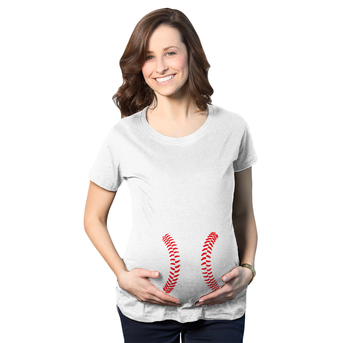 Maternity Baseball Laces Pregnancy T Shirt Novelty Sports Baby Bump Te –  Nerdy Shirts