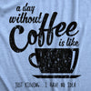 A Day Without Coffee Is Like Just Kidding I Have No Idea Men's Tshirt