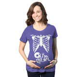 Maternity Skeleton Baby T Shirt Funny Cute Pregnancy Halloween Tee Announcement