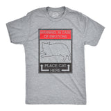 WARNING: In Case of Emotions, Place Cat Here Men's Tshirt