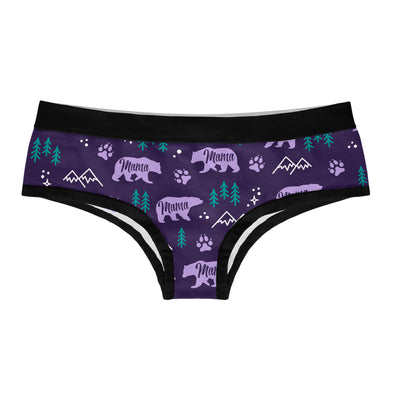 Womens Mama Bear Panties Cute Sexy Print Wild Animal  Underwear for Mom