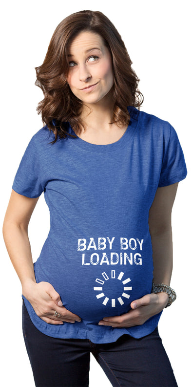 Maternity Baby Boy Loading Funny Nerdy Pregnancy Announcement T shirt