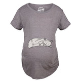 Maternity Cat On Baby Bump Tshirt Funny Adorable Kitty Pregnancy Tee