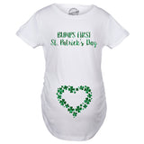 Maternity Bumps First Saint St Patricks Day T Shirt Cute Reveal Pregnancy Tee