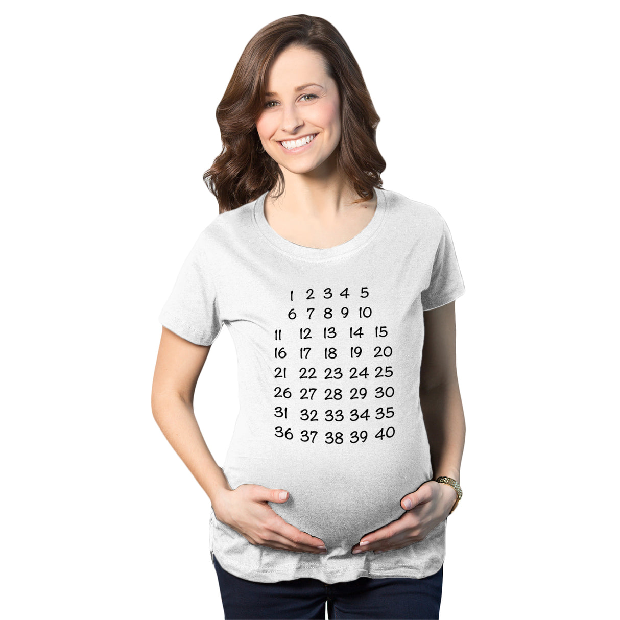 Maternity Calendar Countdown Pregnancy Tee Mark Off Baby Announcement Tshirt