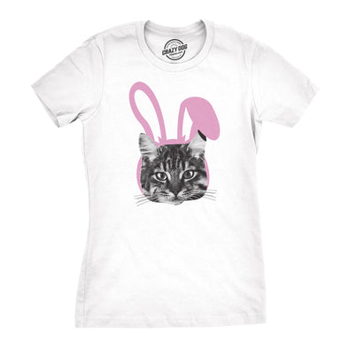 Womens Easter Cat T Shirt Funny Kitten In Bunny Ears Cute Lover Spring Tee