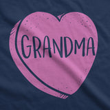 Womens Grandma Candy Heart Funny Family Relationship Valentines Day T shirt