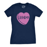 Womens Grandma Candy Heart Funny Family Relationship Valentines Day T shirt