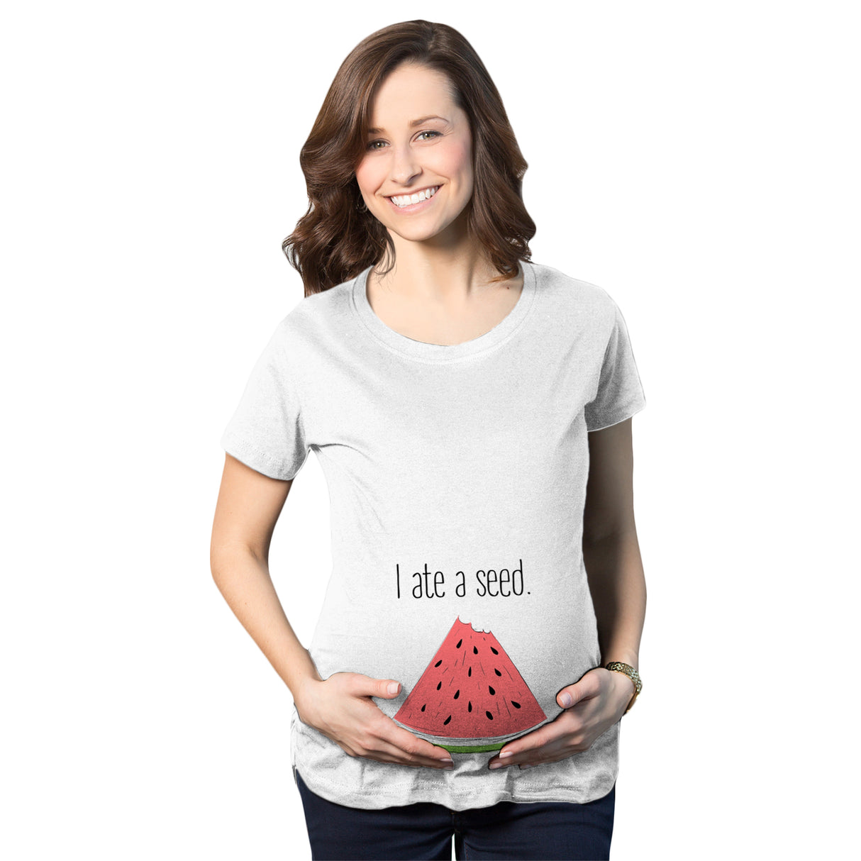 Maternity I Ate A Seed Tshirt Funny Watermelon Pregnancy Tee