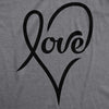 Womens Love Love Love Tshirt Cute Hearts Valentines Day Graphic Novelty Tee For Ladies