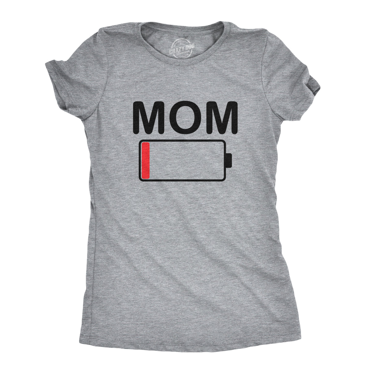 Womens Mom Battery Low Funny Sarcastic Graphic Tired Parenting Mother T shirt