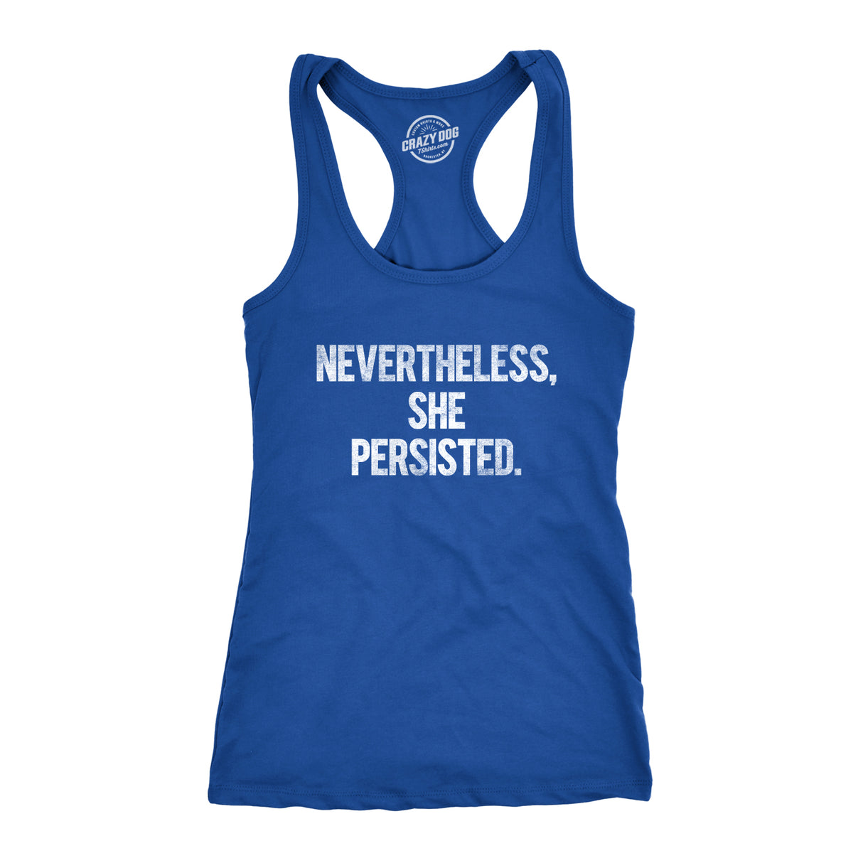 Womens Nevertheless She Persisted Funny Political Congress Senate Fitness Tank Top