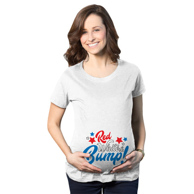 Maternity Red White and Bump Funny T shirts Announce Pregnancy Cute T shirt