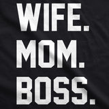 Womens Wife Mom Boss Funny T shirt I Am The Boss Tee for Ladies Shirts for Mom