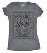 Womens Moist Floral Print Tshirt Funny Gross Word Tee