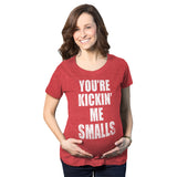 Maternity Kicking Me Smalls Funny T shirt Pregnancy Announcement Novelty Tee