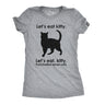 Women's Let's Eat Kitty T Shirt Funny Punctuation Shirt Cat Tee For Women