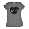 Womens Love Script Heart Cute Relationship T shirt for Ladies