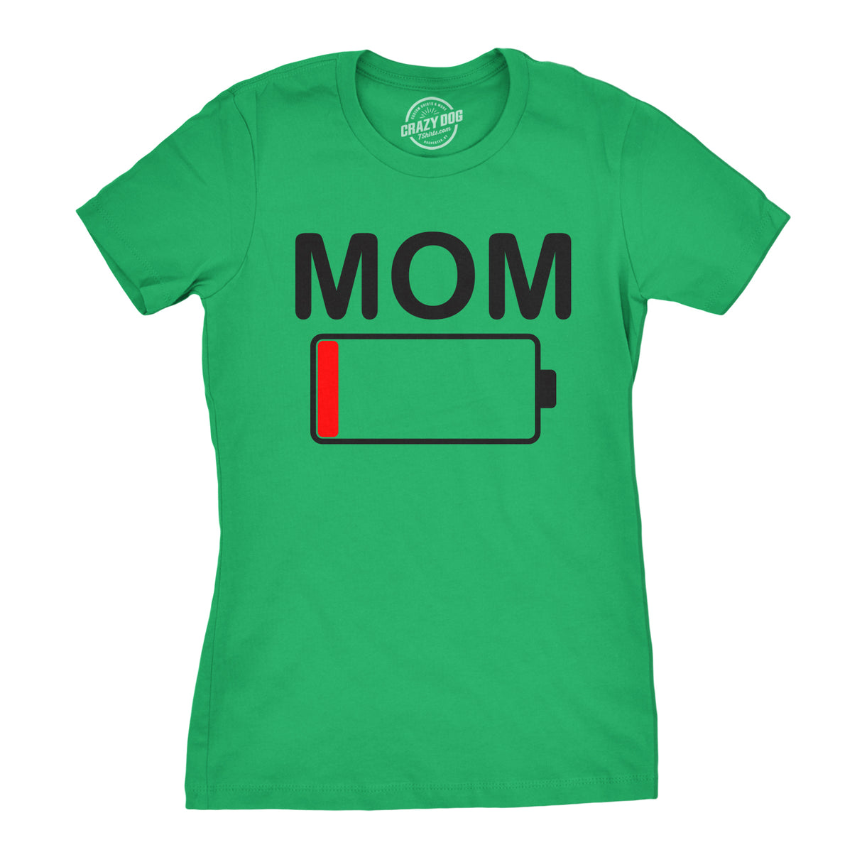 Womens Mom Battery Low Funny Sarcastic Graphic Tired Parenting Mother T shirt