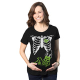 Maternity Skeleton Baby Monster Pumpkin Tshirts Cute Pregnancy Halloween Tees