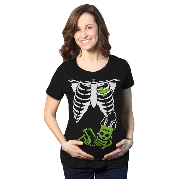 Maternity Skeleton Baby Monster Pumpkin Tshirts Cute Pregnancy Halloween Tees