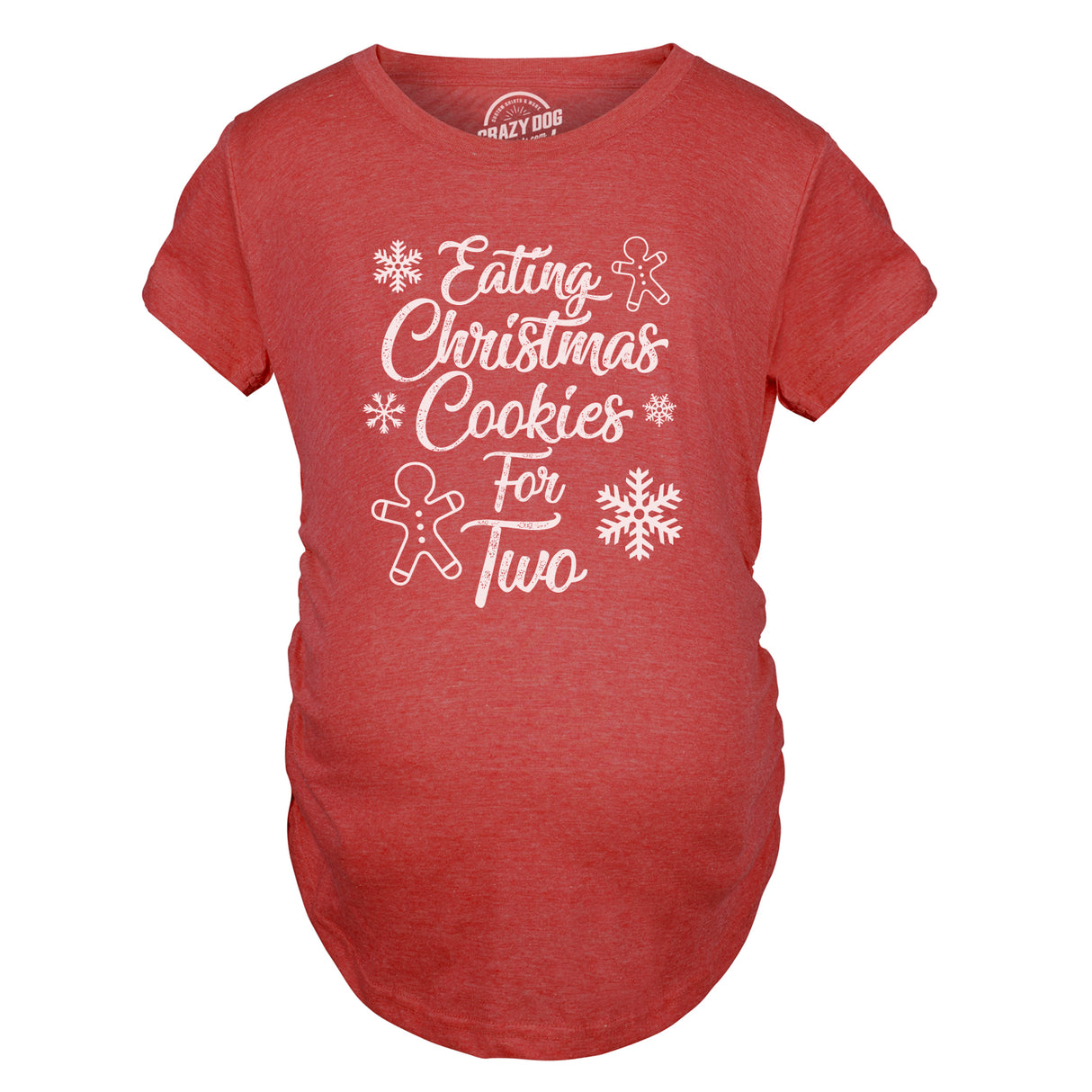 Maternity Eating Cookies For Two Pregnancy T shirt Cute Christmas Announcement