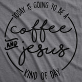 Womens Coffee And Jesus T Shirt Cute Religious Easter Christian Faith Morning