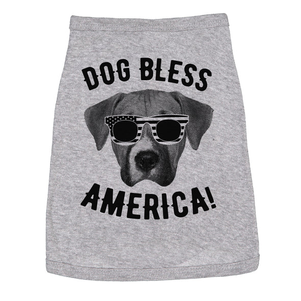 Dog Shirt Dog Bless America Shirt Funny 4th of July Patriotic Clothes For Puppy