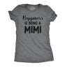 Womens Happiness Is Being A Mimi Tshirt Cute Family Grandparent Tee For Ladies