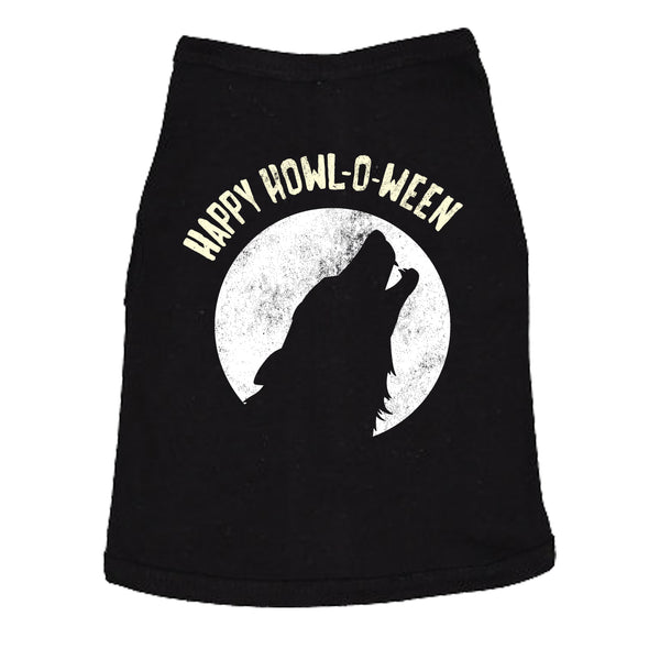 Dog Shirt Happy Howl-O-Ween Shirt Funny Halloween Wolf Tee For Family Pet