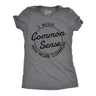 Womens I Wish Common Sense Was More Common Tshirt Funny Sarcastic Tee