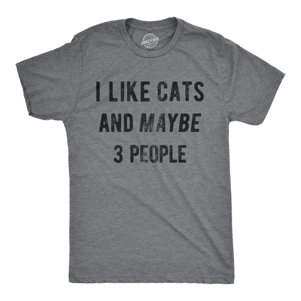 I Like Cats And Maybe 3 People Men's Tshirt