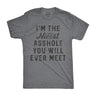 Mens I'm The Nicest A-Hole You Will Ever Meet Tshirt Funny Insult Tee For Guys