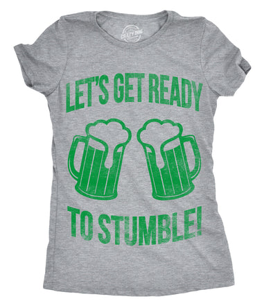 Womens Lets Get Ready To Stumble Funny St Saint Patricks Day T Shirt Drinking