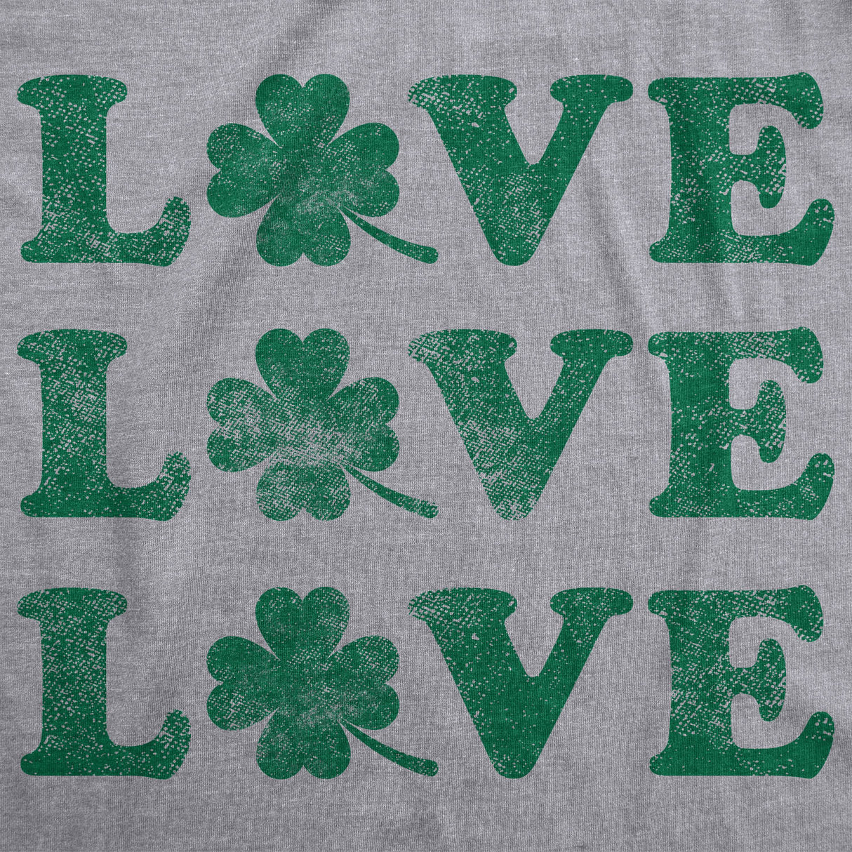 Womens Love Shamrock T Shirt Cute Four Leaf Clover Saint Patricks Day Patty Tee