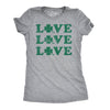 Womens Love Shamrock T Shirt Cute Four Leaf Clover Saint Patricks Day Patty Tee