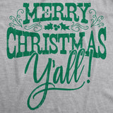 Womens Merry Christmas Y'all Tshirt Cute Holiday Tee For Ladies