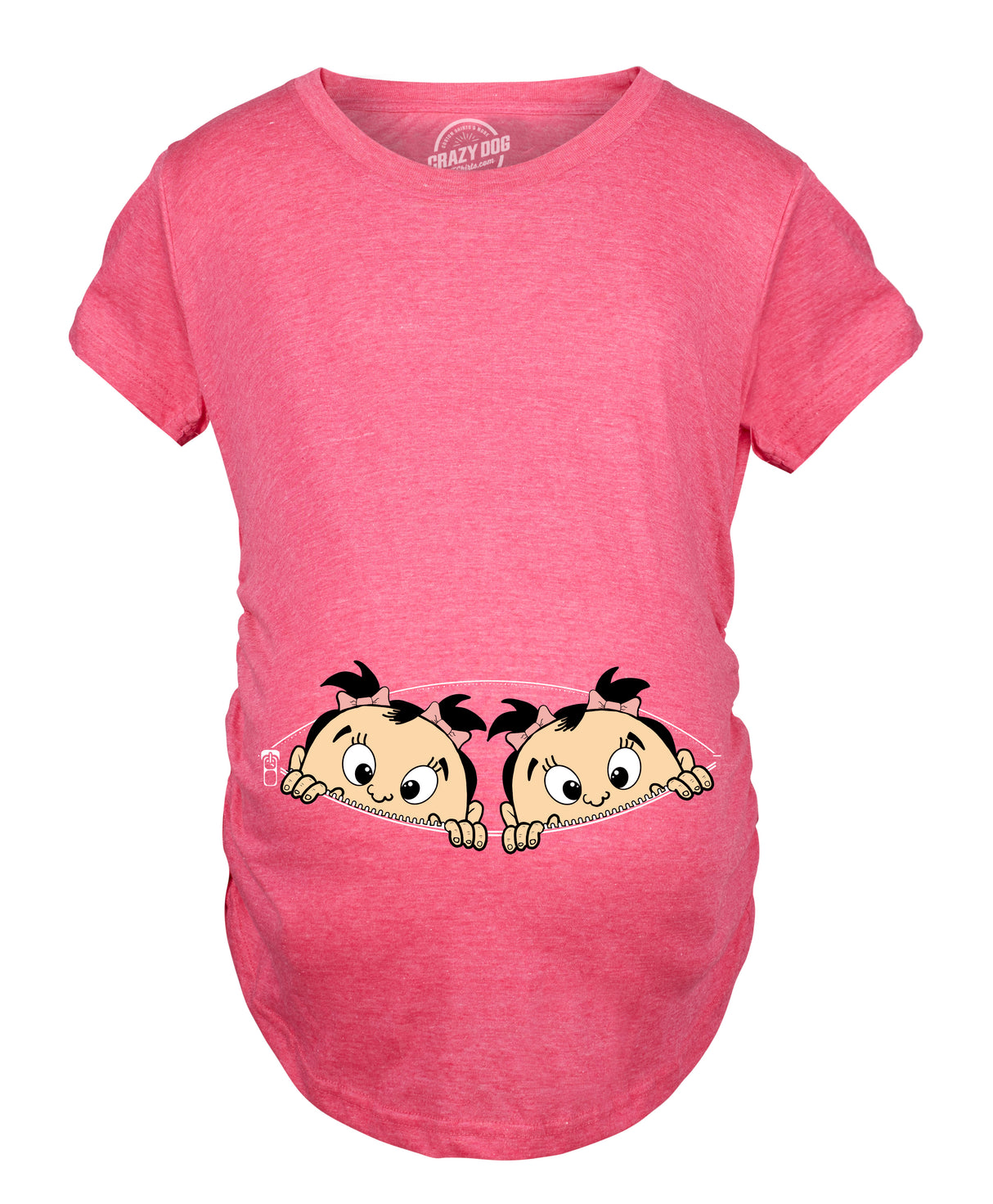 Maternity Peeking Twin Girls Tshirt Cute Adorable Pregnancy Tee For Mom To Be