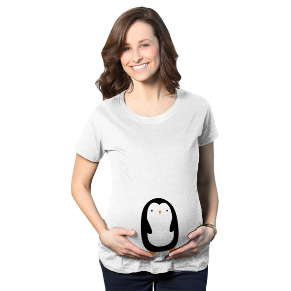 Cute Maternity Shirt Penguin Push Present for New Mom Baby Announcement Top