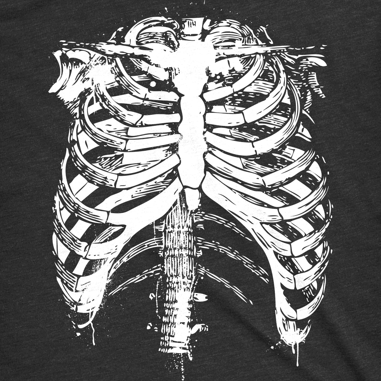 Womens Splattered Rib Cage Tshirt Cool Skeleton Halloween Costume Tee For Ladies