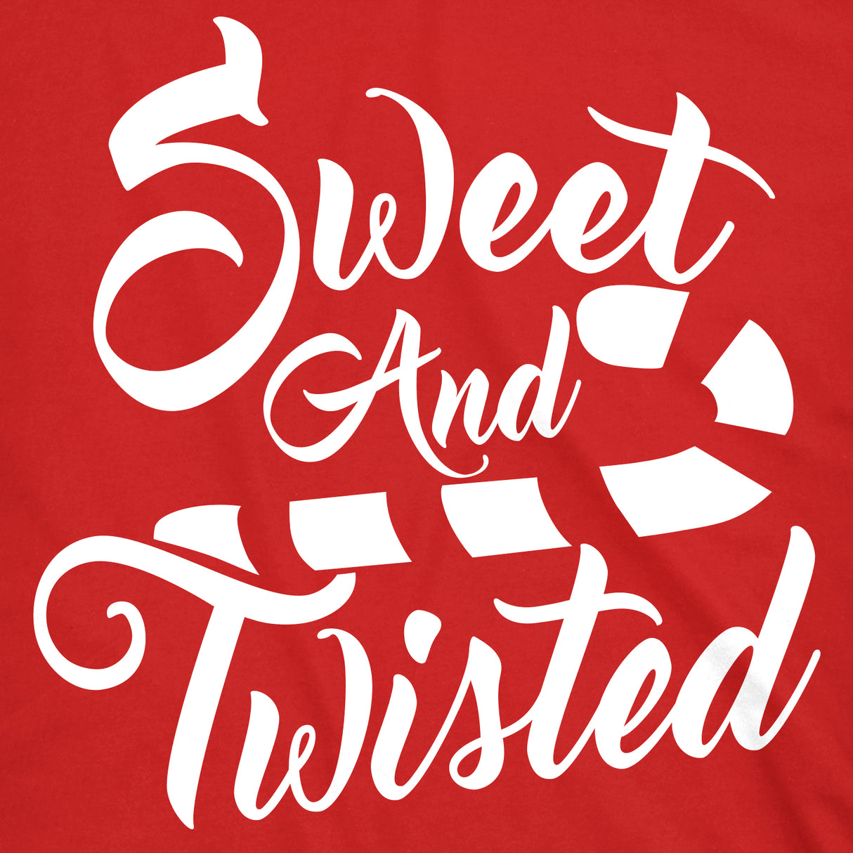 Womens Sweet And Twisted Tshirt Cute Funny Candycane Christmas Tee For Ladies