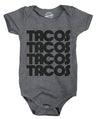 Creeper Tacos Tacos Tacos Funny Mexican Bodysuit For Newborn Baby