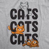 Womens Cats Cats Cats Tshirt Funny Pet Kitty Lover Tee