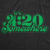 Womens It's 4:20 Somewhere Tshirt Funny Marijuana Weed Smoking Novelty Tee