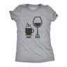 Womens AM Coffee PM Wine Tshirt Funny Drinking Tee