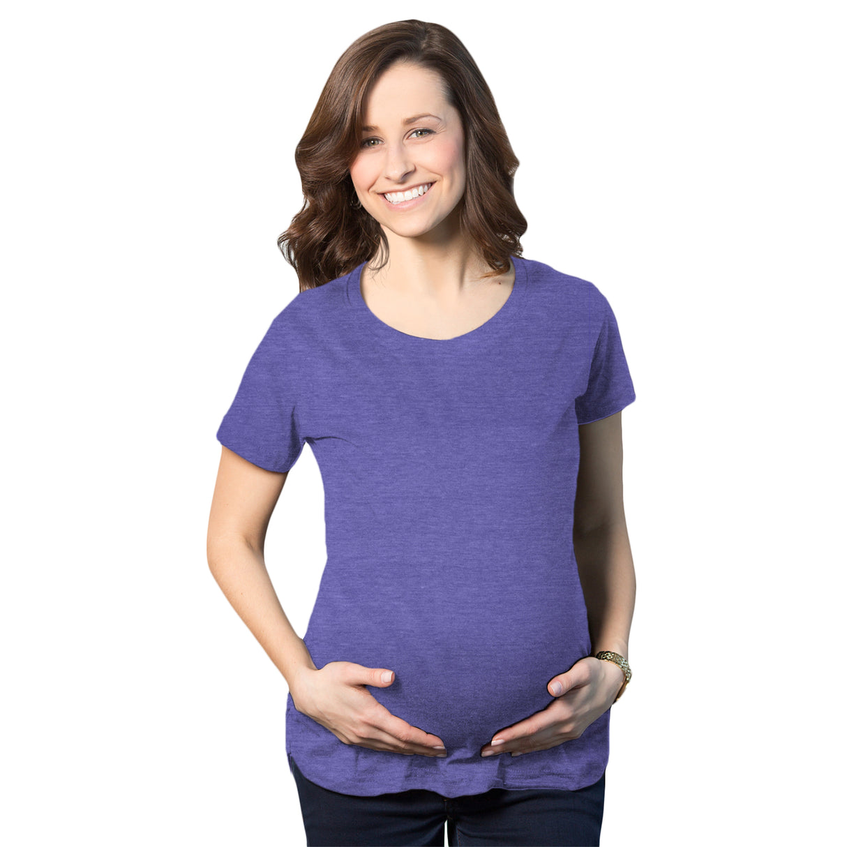 Womens Maternity Shirt Pregnancy Tee Plain Blank Announcement New Baby Bump Top