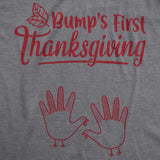 Maternity Bump's First Thanksgiving Tshirt Cute Funny Turkey Day Pregnancy Tee