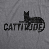 Womens Catitude Tshirt Funny Pet Cat Attitude Tee