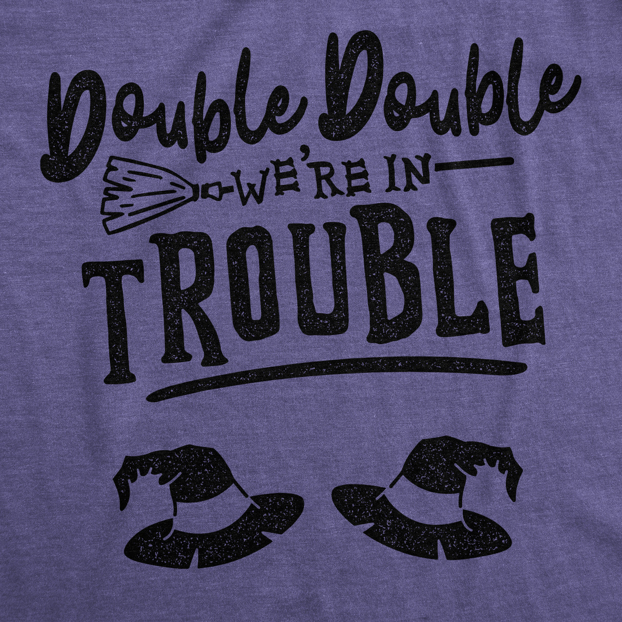 Maternity Double Double Were In Trouble Tshirt Funny Halloween Twins Tee